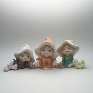 Vintage Colorful Porcelain Set Of Kids Figurines